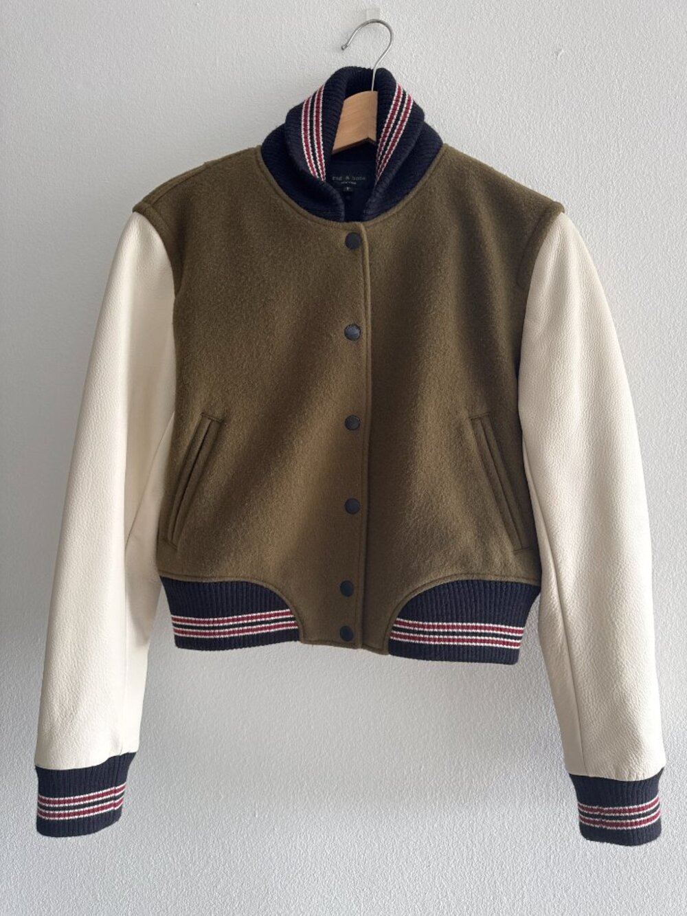 Rag & Bone Kat Varsity Bomber Jacket - Size Small
